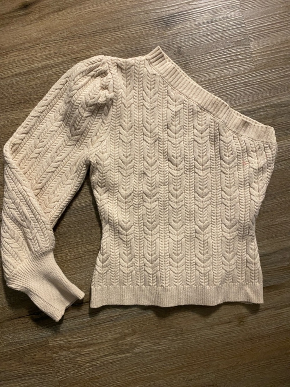 Off‑Shoulder Cable Knit Sweater
